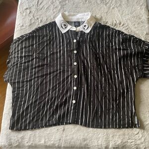 Disney Nightmare before Christmas button up crop top size medium